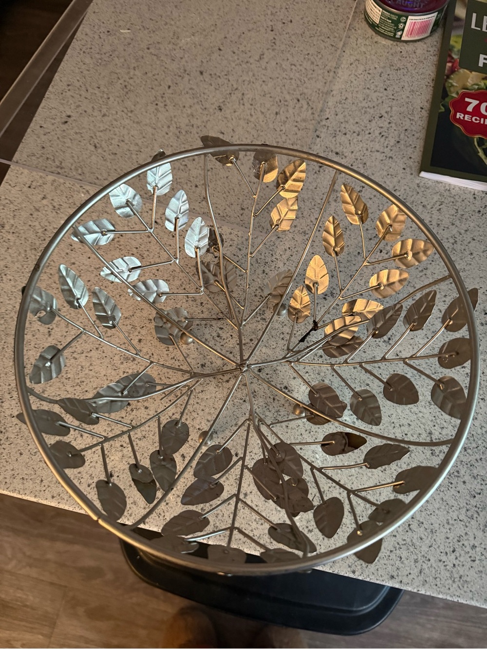 Metal Leaf Bowl Decor - Silver Finish